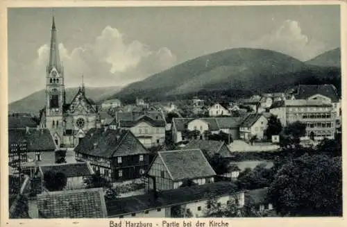 Ak Bad Harzburg am Harz, Teilansicht, Kirche