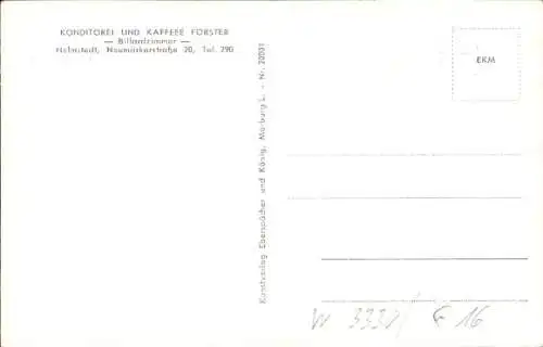 Ak Helmstedt in Niedersachsen, Konditorei und Cafe Förster, Billardzimmer, Gastraum