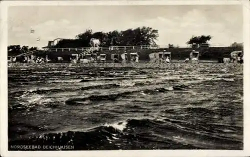 Ak Nordseebad Büsumer Deichhausen, Strand