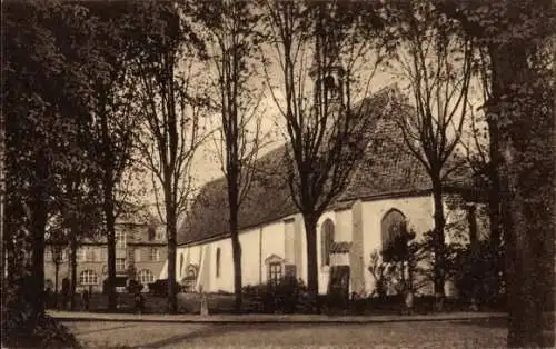 Ak Büsum Kreis Dithmarschen, Kirche und Rathaus