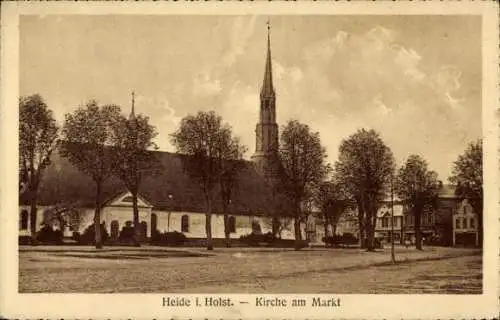 Ak Heide in Holstein, Kirche am Markt