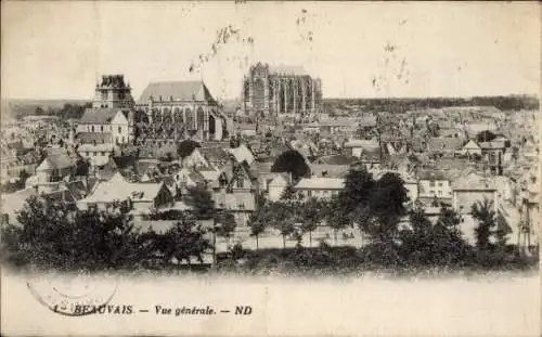 Ak Beauvais Oise, Gesamtansicht, Kirche