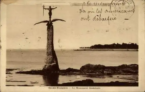 Ak Saint Nazaire Loire Atlantique, Monument Americain
