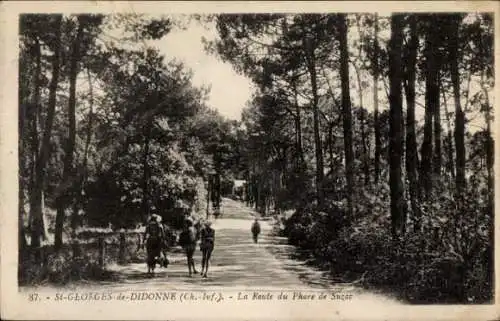 Ak Saint Georges de Didonne Charente Maritime, La Route du Phare Suzac