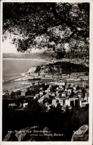 Ak Nice Nizza Alpes Maritimes, Vue generale, prise du Mont-Baron