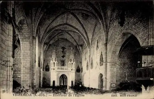 Ak Villeréal Lot et Garonne, Innenraum der Kirche