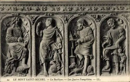 Ak Le Mont Saint Michel Manche, Basilika, Les Quatre Evangelistes