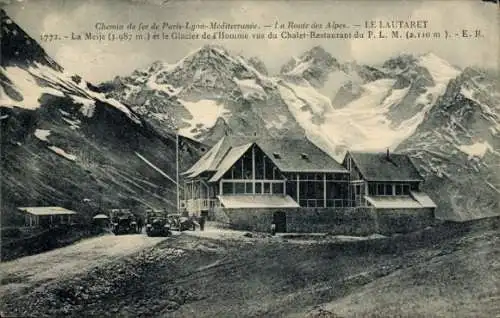 Ak Col du Lautaret Hautes Alpes, Gletscher, Chalet-Restaurant