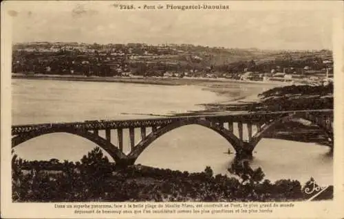 Ak Plougastel Daoulas Finistère, Panorama, Brücke