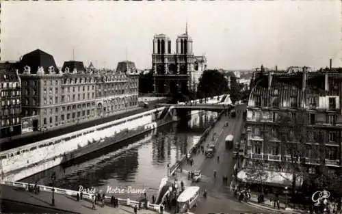 Ak Paris IV Ile de la Cité, Cathédrale Notre Dame