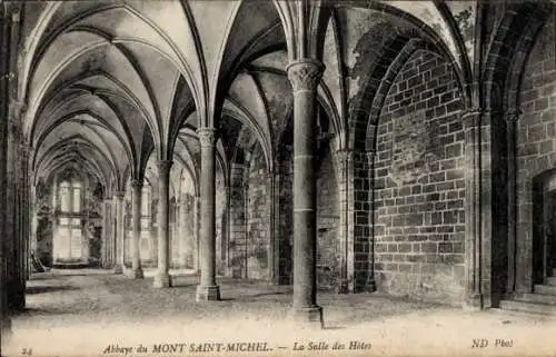 Ak Le Mont Saint Michel Manche, Abtei, Salle des Guests