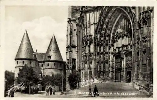 Ak Beauvais Oise, Kathedrale, Palais de Justice