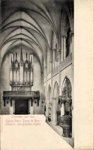Ak Trouville sur Mer Calvados, Kirche Notre-Dame-du-Bon-Secours, die großen Orgeln