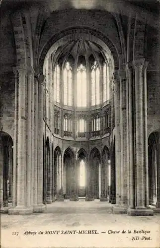 Ak Le Mont Saint Michel Manche, Abtei, Chor der Basilika