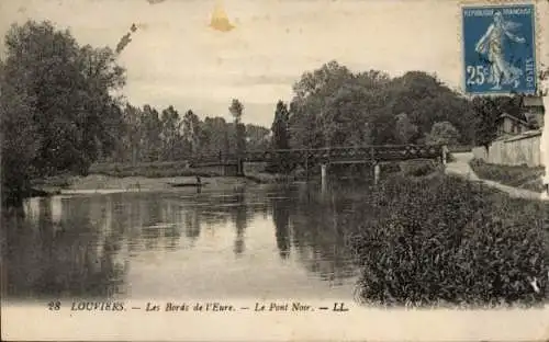 Ak Louviers Eure, Les Bords de l'Eure, Le Pont Noir