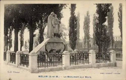 Ak Melun Seine et Marne, Monument aux Morts