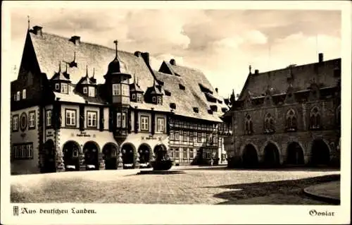 Ak Goslar am Harz, Marktplatz, Kaiser-Worth, Rathaus