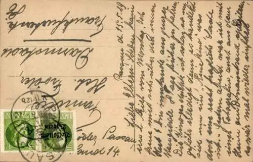 Künstler Ak Wennerberg, Bruno, Feldpostbrief, Frau, neunte Kriegsanleihe