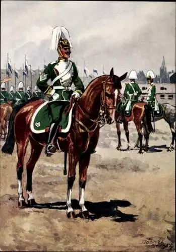 Künstler Ak Döbrich Steglitz, 7. Chevaulegers-Regiment Prinz Alfons