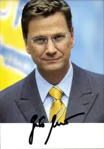 Ak Politiker Guido Westerwelle, Vorsitzender der FDP, Portrait, Autogramm