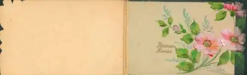 Klapp Ak Glückwunsch Neujahr, Blumen