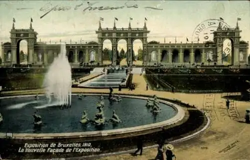 Ak Brüssel, Weltausstellung 1910, Neue Fassade, Eingang