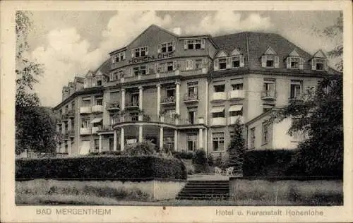 Ak Bad Mergentheim in Tauberfranken, Hotel und Kuranstalt Hohenlohe