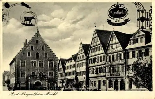 Ak Bad Mergentheim in Tauberfranken, Markt, Apothekenschild