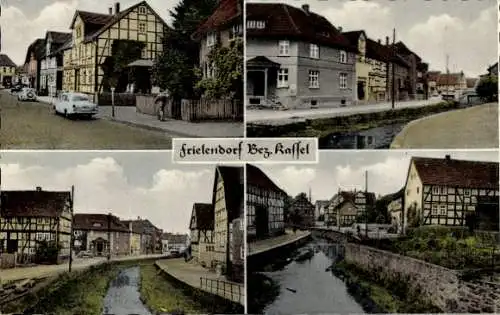 Ak Frielendorf in Hessen, Teilansichten, Straßenpartie, Fachwerkhäuser