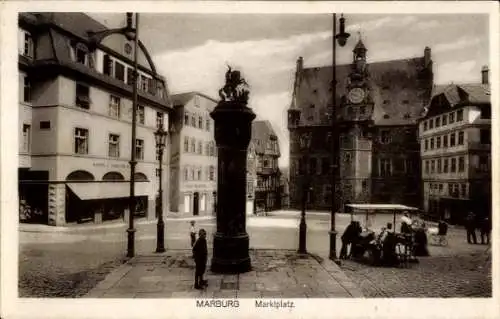 Ak Marburg an der Lahn, Marktplatz