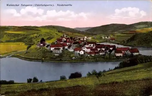 Ak Nieder Werbe Niederwerbe Waldeck am Edersee Hessen, Waldecker Talsperre