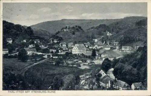 Ak Thalitter Vöhl in Hessen, Gesamtansicht, Itterburg-Ruine