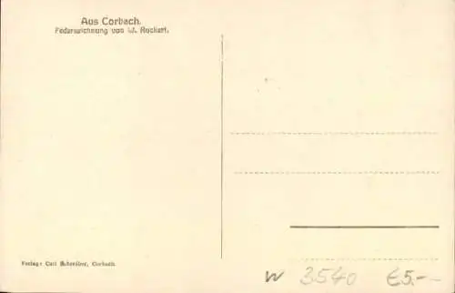 Künstler Ak Ruckert, W., Korbach in Hessen, Auf dem Ascher