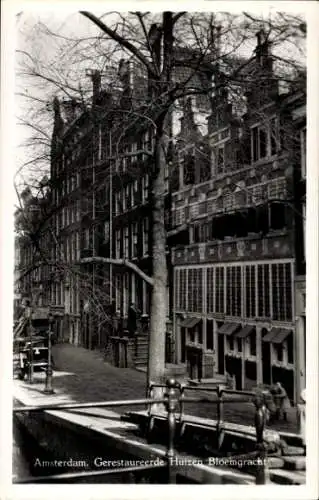 Ak Amsterdam Nordholland Niederlande, Gerestaureerde Huizen, Bloemgracht