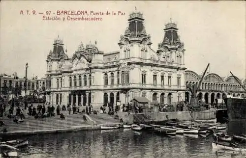 Ak Barcelona Katalonien Spanien, Puerta de la Paz