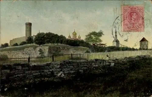 Ak Tallinn Reval Estland, Blick zur Schwedenbastion, Türme