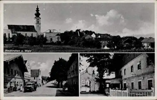 Ak Neukirchen vorm Wald Niederbayern, Teilansicht, Straßenpartie