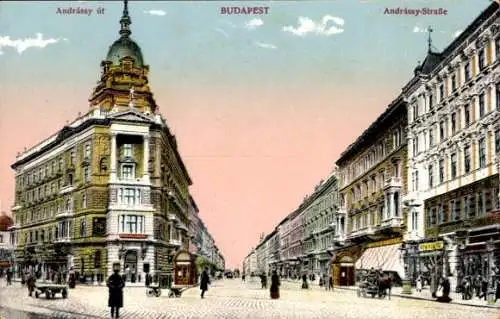 Ak Budapest Ungarn, Andrassy ut., Andrassystraße