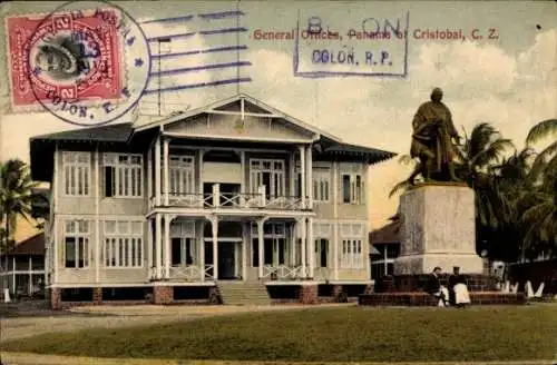 Ak Cristobal Panama, Hauptbüro, Denkmal