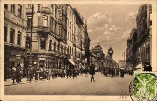 Ak Praha Prag, Prikopy, Rue de fossé, Straßenpartie, Passanten, Geschäfte