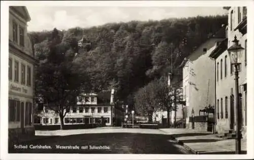 Ak Bad Karlshafen an der Weser, Weserstraße, Juliushöhe