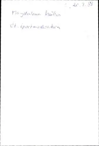 Ak Schauspielerin Magdalena Müller, Portrait, Autogramm, Sportmoderatorin