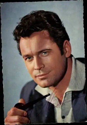 Ak Schauspieler Carl Möhner, Pfeife, Portrait, Autogramm