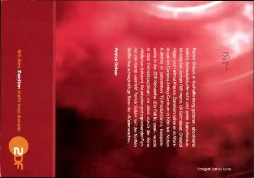 Ak Schauspieler Patrick Gräser, Portrait, Autogramm, ZDF