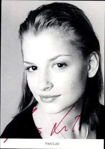 Ak Schauspielerin Ines Lutz, Portrait, Autogramm, ARD, Serie Lindenstraße, als Franziska Brenner