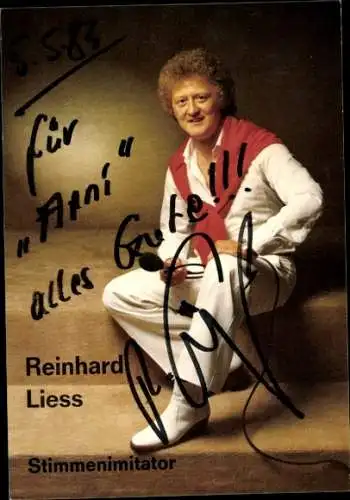 Ak Schauspieler Reinhard Liess, Portrait, Autogramm, Stimmenimitator