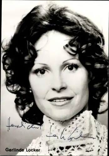 Ak Schauspielerin Gerlinde Locker, Portrait, Autogramm