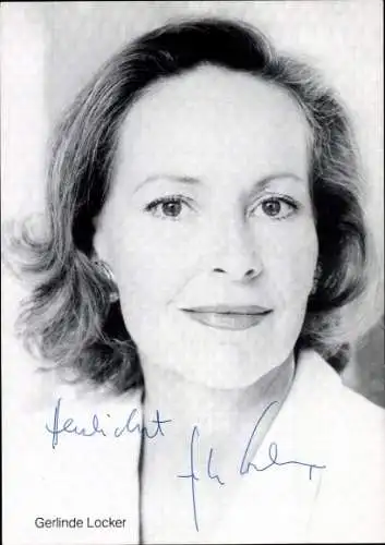 Ak Schauspielerin Gerlinde Locker, Portrait, Autogramm