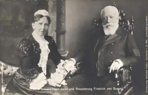 Ak Großherzog Friedrich von Baden, Großherzogin Luise