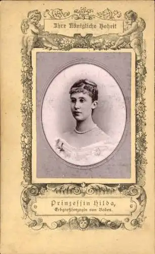 Passepartout Ak Prinzessin Hilda, Erbgroßherzogin von Baden, Portrait